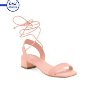 PAULA TORRES Peach Made In Brazil Leather Kim Sandals