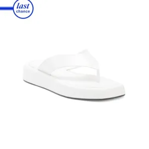 PAULA TORRES White Made In Brazil Leather Soho Slide Sandals