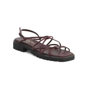 PAULA TORRES Wine Made In Brazil Leather Milano Sandals