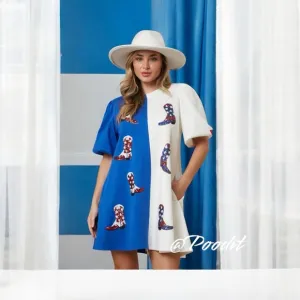 PEACH LOVE CALIFORNIA puff sleeve French terry dress S M L