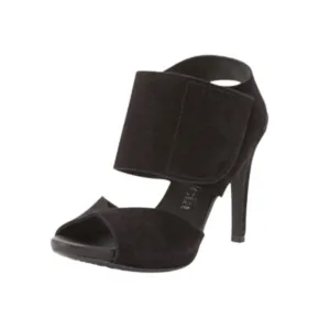 Pedro Garcia Sissel Suede Grip Strap Sandals Heels Womens 37 7 Black Open Toe