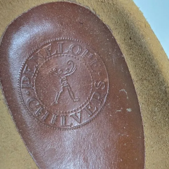 Penelope Chilvers Suede Embroidery Slide Tan Size 9
