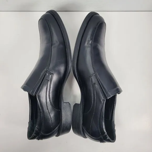 Perry Ellis Portfolio Pete Men's Black Leather Slip-On Loafers Shoes US Size 12