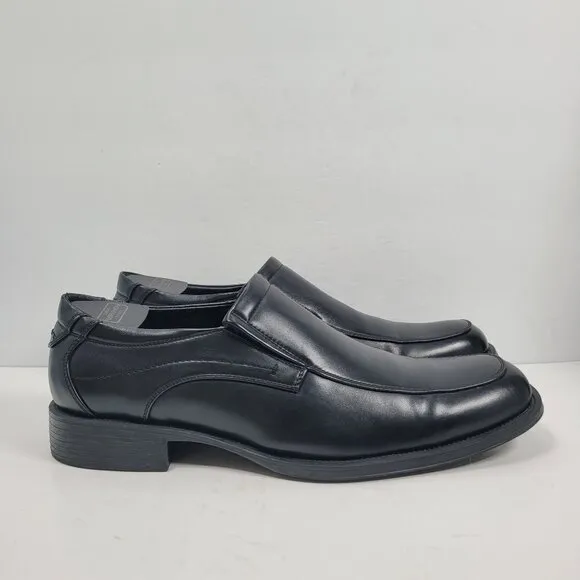 Perry Ellis Portfolio Pete Men's Black Leather Slip-On Loafers Shoes US Size 12
