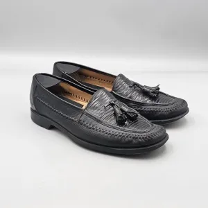 Peter Huber Mens Size 11.5 US Black Exotic Lizard Skin Tassel Dress Loafers READ