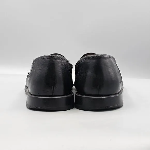 Peter Huber Mens Size 11.5 US Black Exotic Lizard Skin Tassel Dress Loafers READ