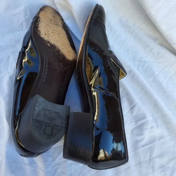 Pierre Cardin Vintage Unisex Black patent formal loafers M8.5 / W10