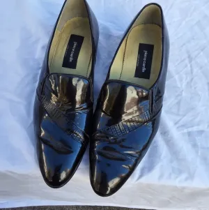 Pierre Cardin Vintage Unisex Black patent formal loafers M8.5 / W10