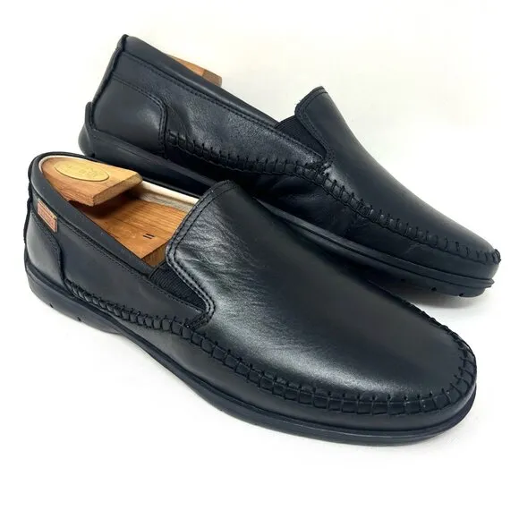 Pikolinos Men’s Marbella Slip On Loafer Sz 42 EU 8.5 US Black Leather EUC $180