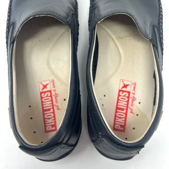 Pikolinos Men’s Marbella Slip On Loafer Sz 42 EU 8.5 US Black Leather EUC $180