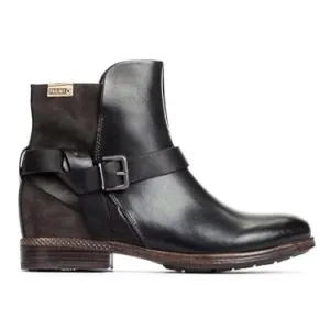 PIKOLINOS | Ordino Black Leather Buckle Strap Moto Ankle Boots | Sz 6.5-7