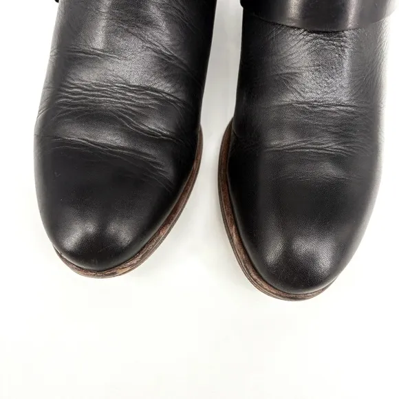 PIKOLINOS | Ordino Black Leather Buckle Strap Moto Ankle Boots | Sz 6.5-7