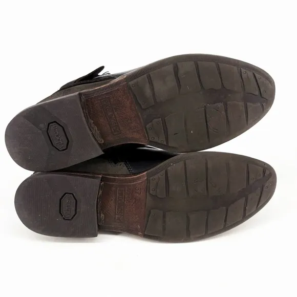 PIKOLINOS | Ordino Black Leather Buckle Strap Moto Ankle Boots | Sz 6.5-7