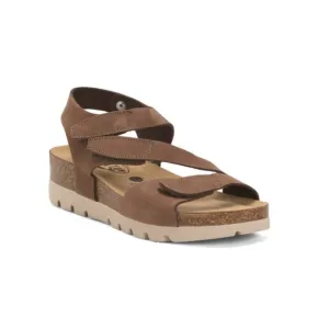 PLAKTON Chestnut Made In Spain Leather Jane Comfort Footbed Sandals