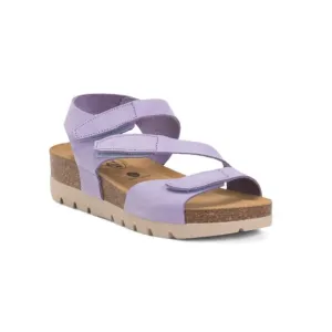 PLAKTON Lavender Made In Spain Suede Jane Comfort Footbed Sandals