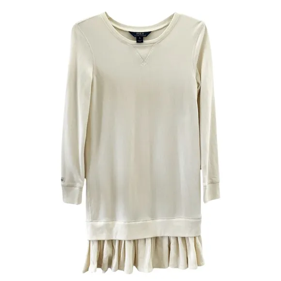 POLO BY RALPH LAUREN Sweater Dress with Waffle knit Ruffles