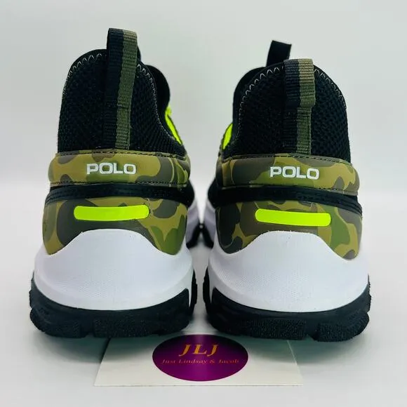 Polo Ralph Lauren Men's Adventure 300LT Sneakers Black/ Yellow/ Camo Size 10.5