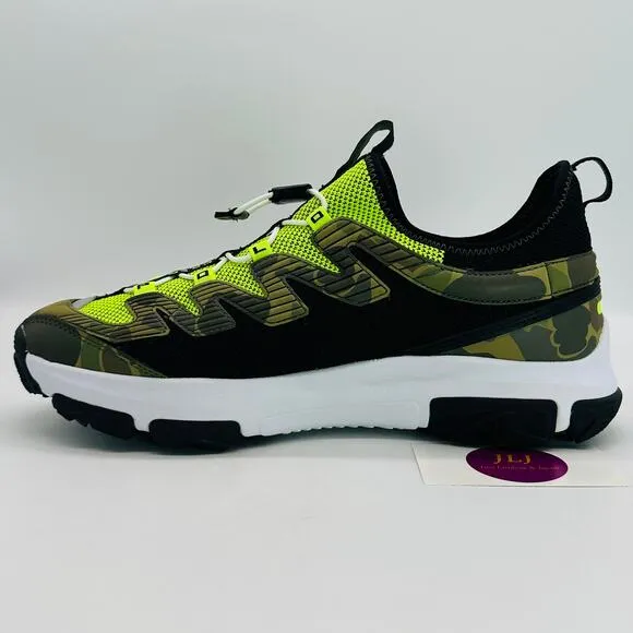 Polo Ralph Lauren Men's Adventure 300LT Sneakers Black/ Yellow/ Camo Size 10.5