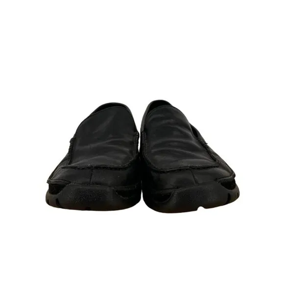 Polo Ralph Lauren Mens Black Leather Loafers Size 9.5D