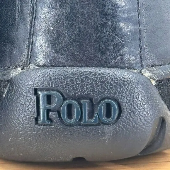 Polo Ralph Lauren Mens Black Leather Loafers Size 9.5D