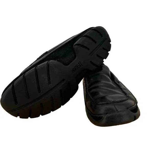 Polo Ralph Lauren Mens Black Leather Loafers Size 9.5D