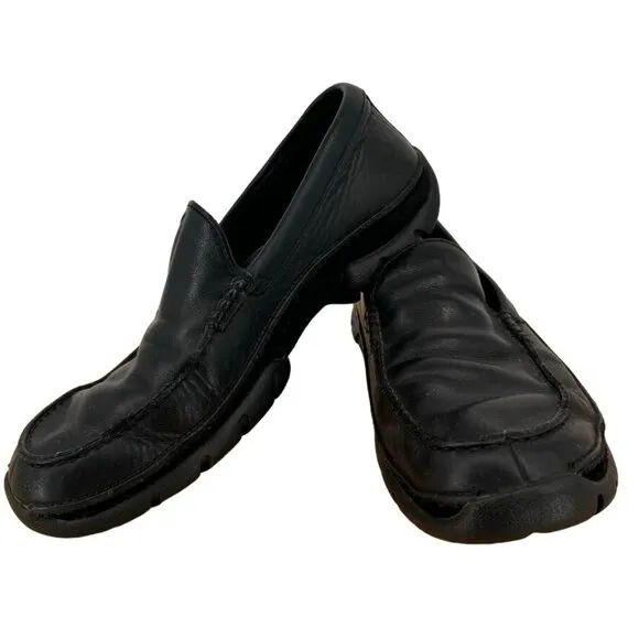 Polo Ralph Lauren Mens Black Leather Loafers Size 9.5D