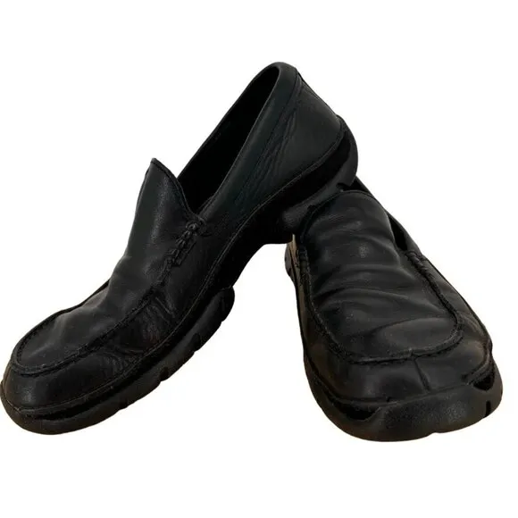 Polo Ralph Lauren Mens Black Leather Loafers Size 9.5D