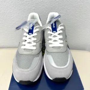 Polo Ralph Lauren Men's Jogger Suede &amp; Mesh Sneakers Gray Size 10 New in Box
