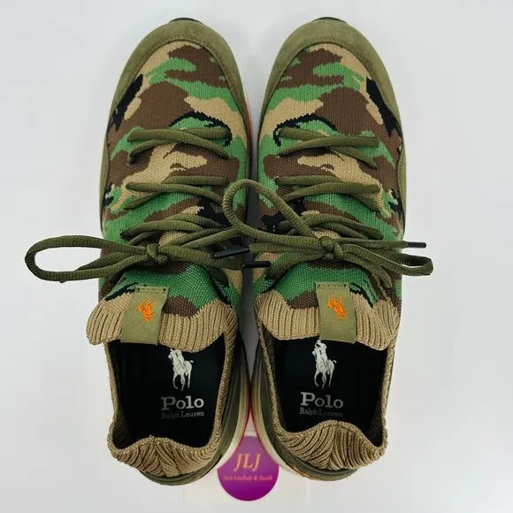 Polo Ralph Lauren Men's Trackster 200II Camo Knit Casual Sneakers Size 12