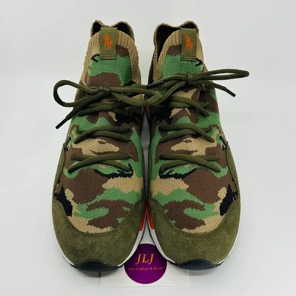 Polo Ralph Lauren Men's Trackster 200II Camo Knit Casual Sneakers Size 12