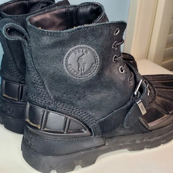 Polo Ralph Lauren Oslo High Waterproof Leather Boots Black Men's Size 6