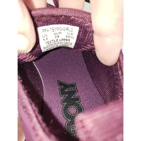 Pony Girls Tempo Knit Running Sneakers PP2 Shoes Purple Size 11 NEW