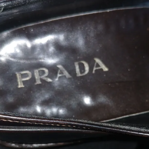 Prada Black Leather Loafers Slip-On