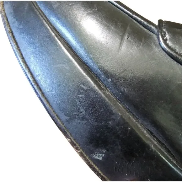 Prada Black Leather Platform Loafers High-Heel Pumps Womens Shoes Size 39.5