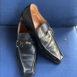 Prada Black Loafers with Decorative Buckles
