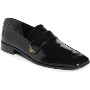 Prada Black Loafers with Patent Leather Finish