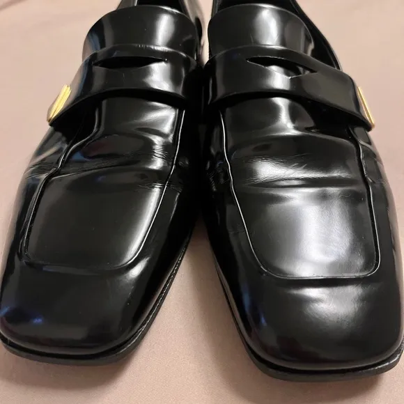 Prada Black Loafers with Patent Leather Finish