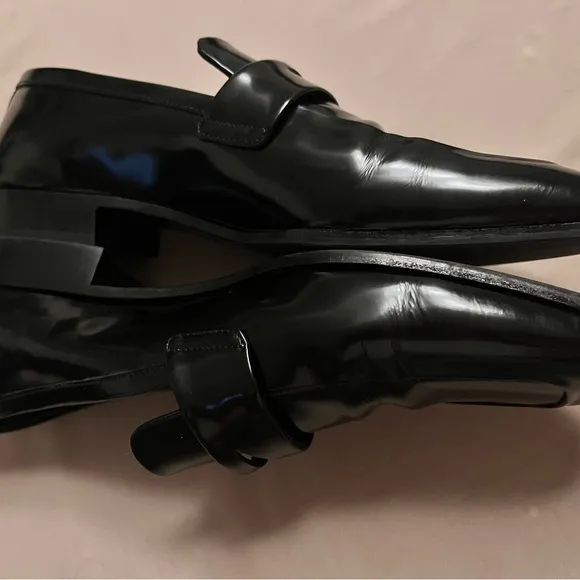 Prada Black Loafers with Patent Leather Finish