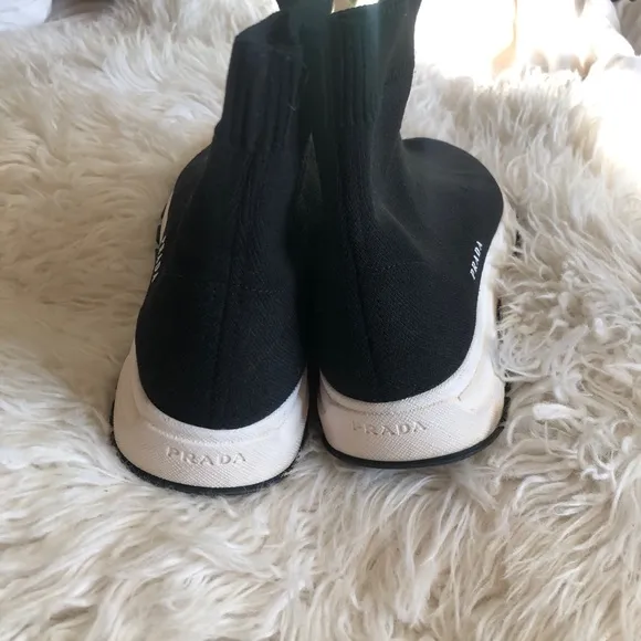 PRADA Calzature Donna Nero Knit Sock Sneakers