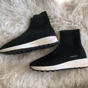 PRADA Calzature Donna Nero Knit Sock Sneakers