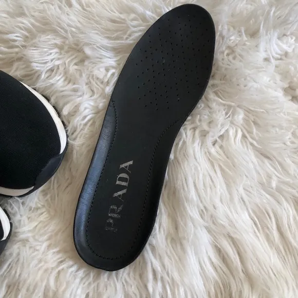 PRADA Calzature Donna Nero Knit Sock Sneakers