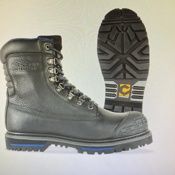 💝PREOWN CHINOOK BOOTS 9  Tarantula Steel Toe Waterproof Black Work Shoes