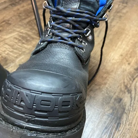 💝PREOWN CHINOOK BOOTS 9  Tarantula Steel Toe Waterproof Black Work Shoes