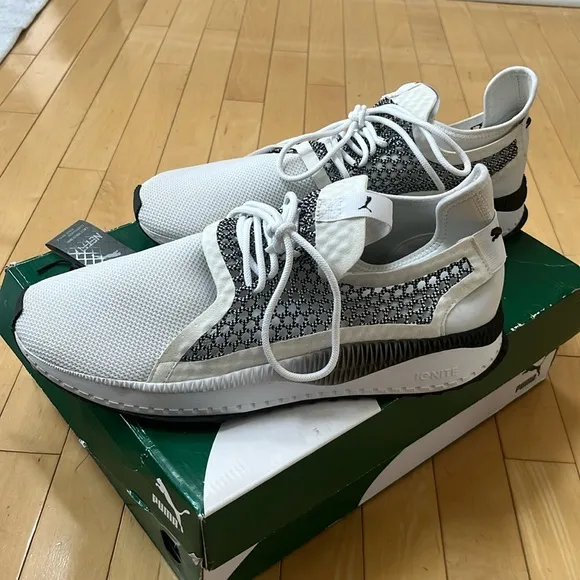Preowned PUMA Tsugi Netfit V2 knit white sneakers - 13us