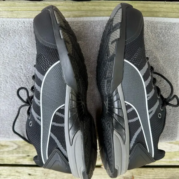 Puma Celerity Safety Toe Low Sneakers Lace Up Knit Gray Black Slip Resistant