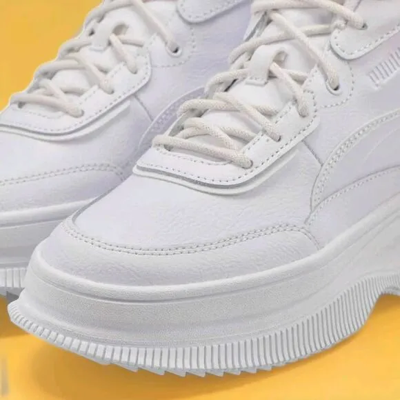 PUMA Women's Mayra Sneaker Boot High 10.5 Puma White-puma White-puma Silver New