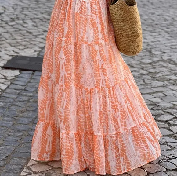 Pumpkin Spice Tie Dye Maxi Dress
