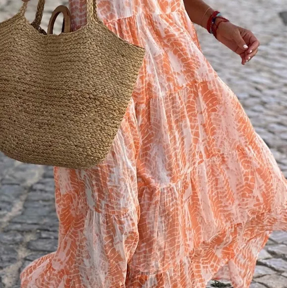 Pumpkin Spice Tie Dye Maxi Dress