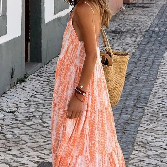 Pumpkin Spice Tie Dye Maxi Dress