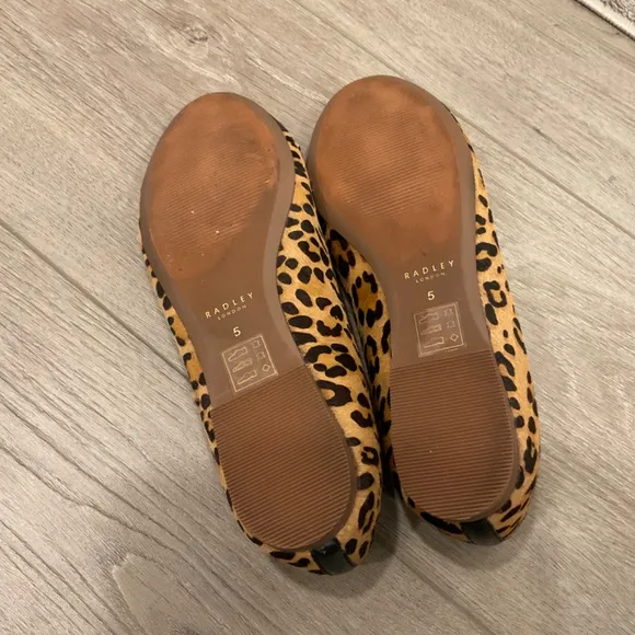 RADLEY LONDON Ballet Flats Cow Fur Animal Print Size 7